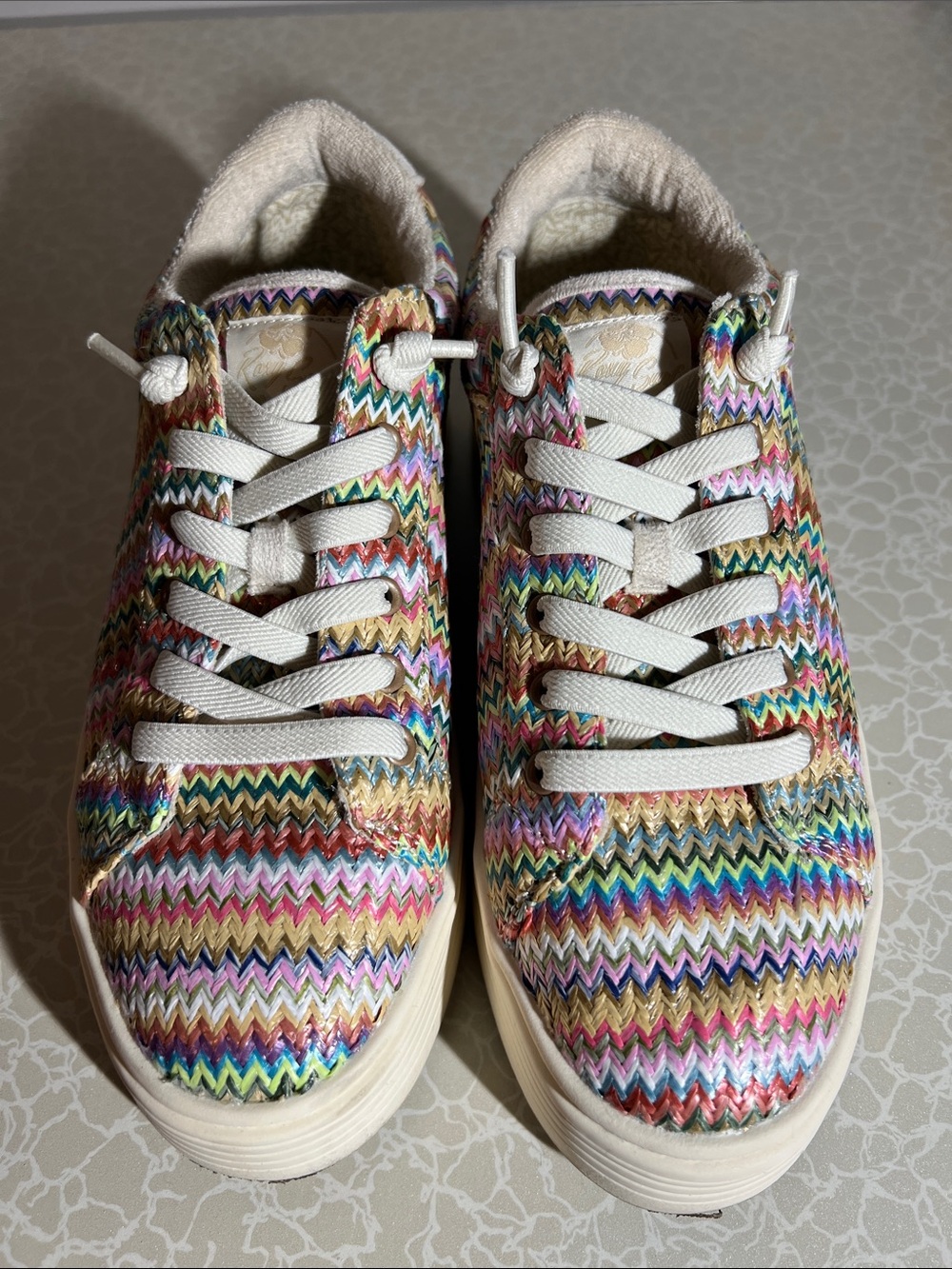 Roxy Surf Multicolor Chevron Knit Lace-Up Sneakers